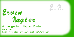 ervin nagler business card